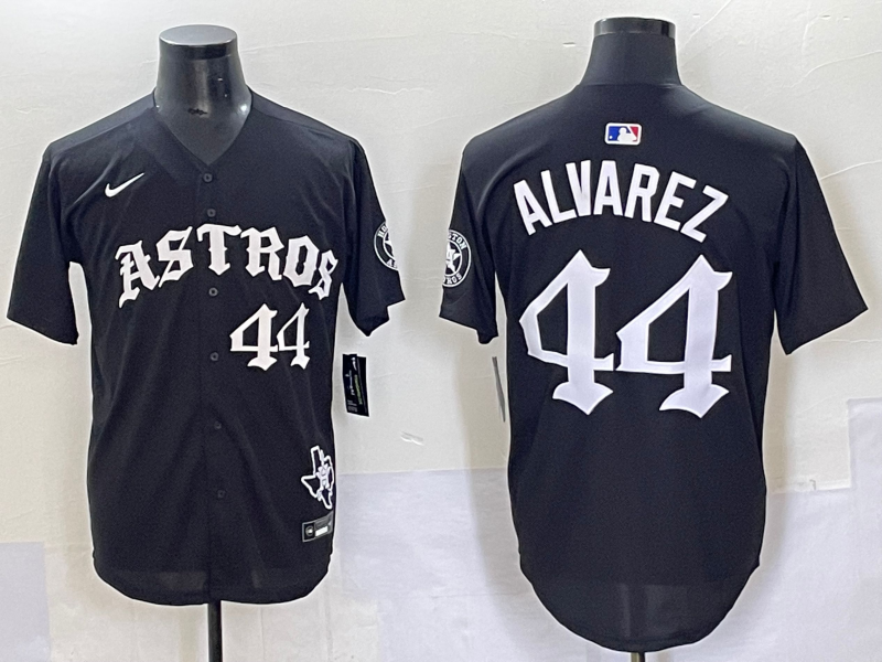 Men's Houston Astros Yordan Alvarez #44 Black Jersey Men's Houston Astros Yordan Alvarez #44 Black Jersey